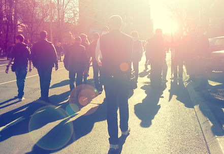 Street Crowd Gathering