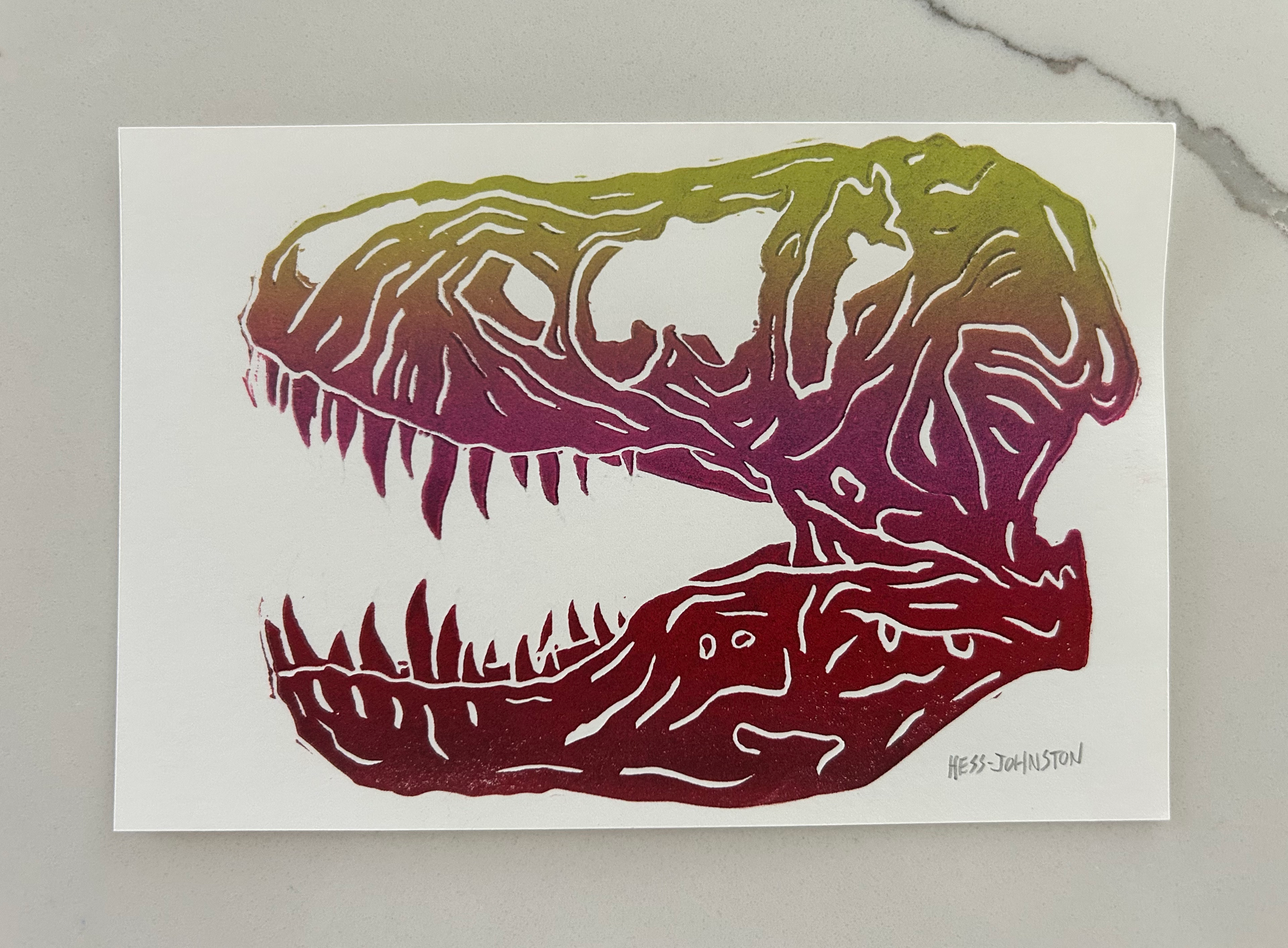 T-Rex Block Print
