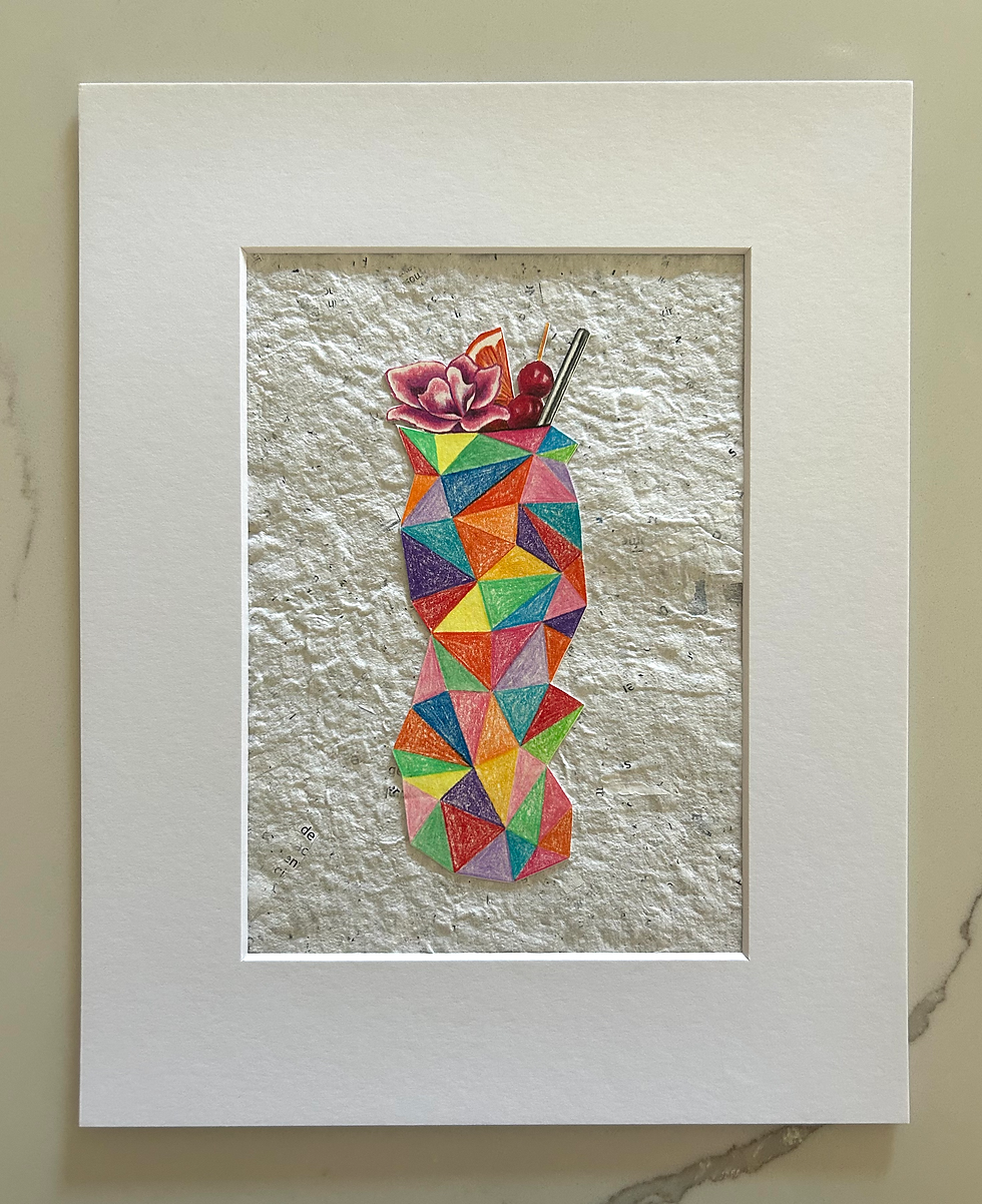 Tiki Cocktail with Floral Garnish