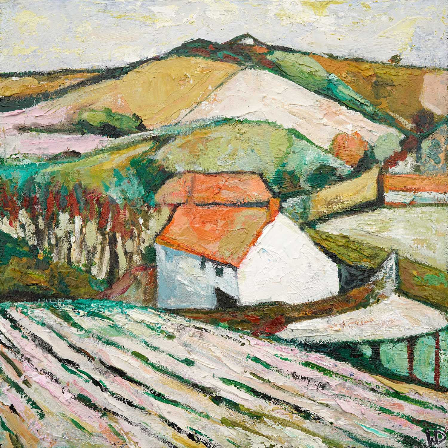 Farm House on Hill          