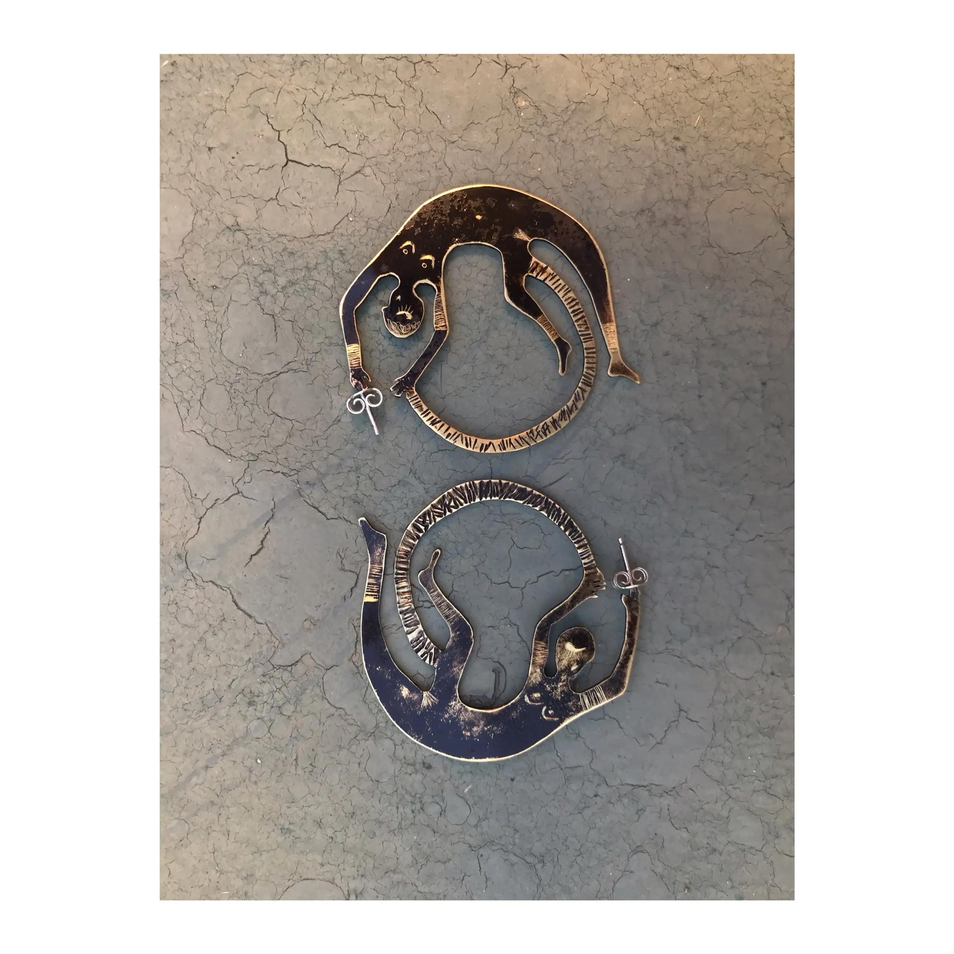 Earrings human hoops