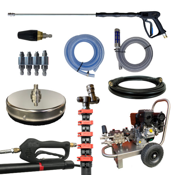 Professionele JetFusionX Starterset Hogedruk Dakreiniging  Vanguard (koud water)