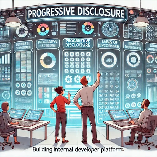 Implementing progressive disclosure within internal developer platforms and portals
