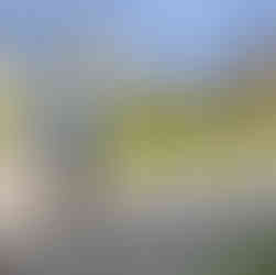 Man in a blue shirt walking across a cobbled courtyard in front of a domed baroque abbey.
