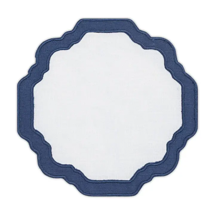 Thumbnail: Scallop Appliqué Cocktail Napkins - Set of 4 - Monogramming Optional