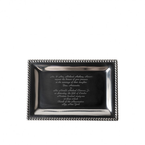 Infinity Vanity Tray with Wedding Invitation Engraved 9" x 6