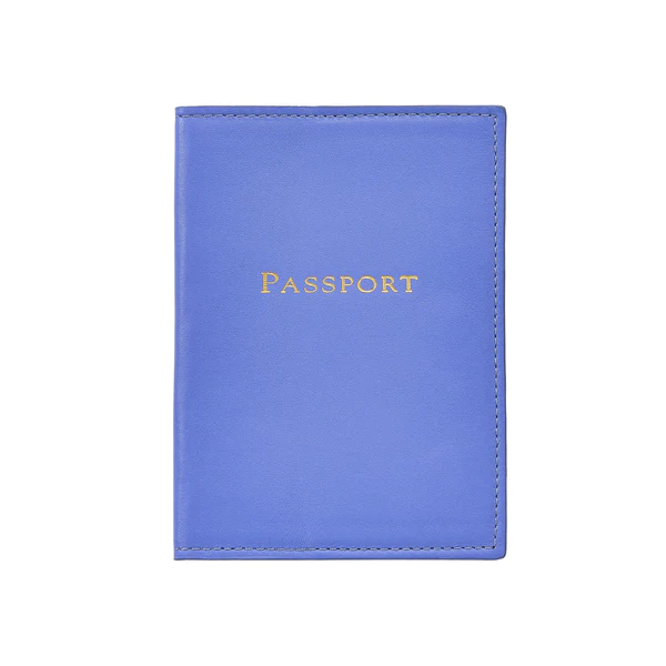 Thumbnail: Graphic Image Leather Monogrammed Passport Cover | Lapis