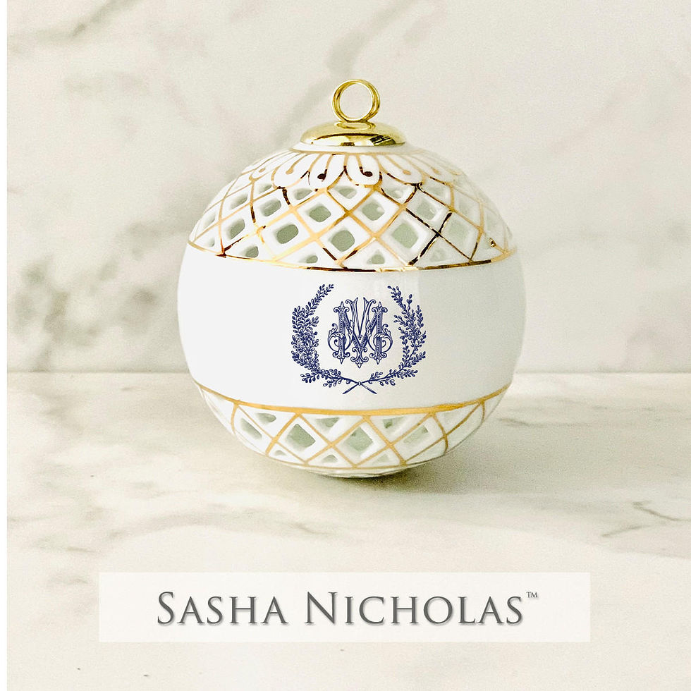 Openwork Monogrammed Christmas Ornament | Sasha Nicholas