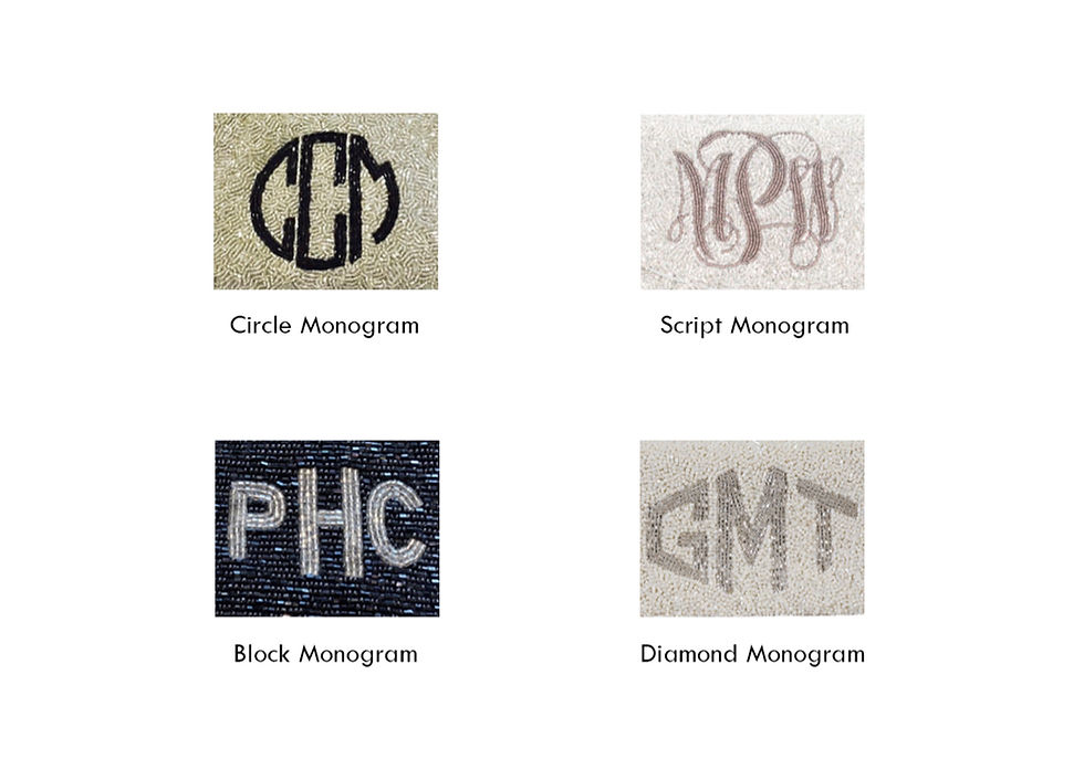 Thumbnail: Custom Monogram Name Script Beaded Handbag With Chain Strap