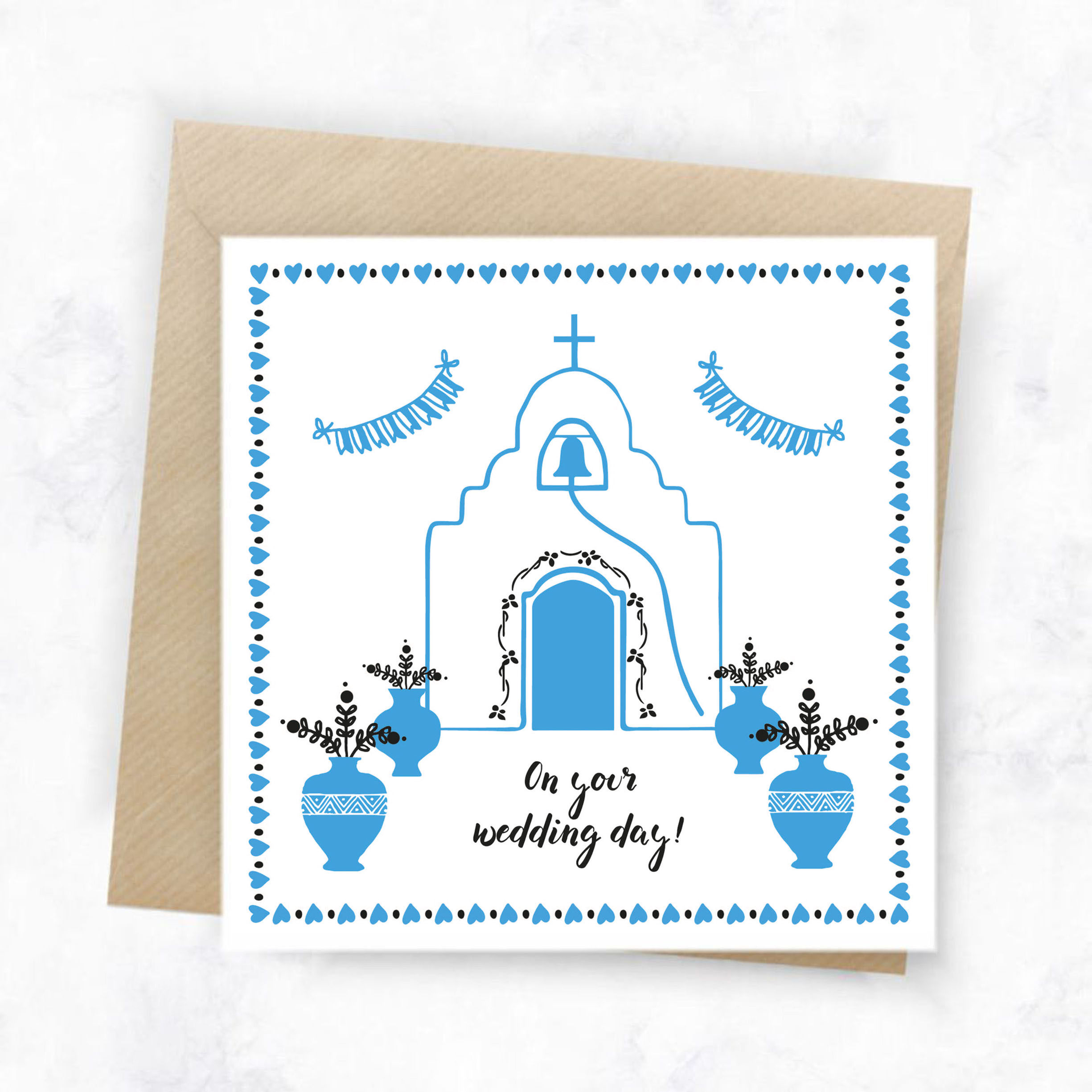 Outline Church English Greeting Card
