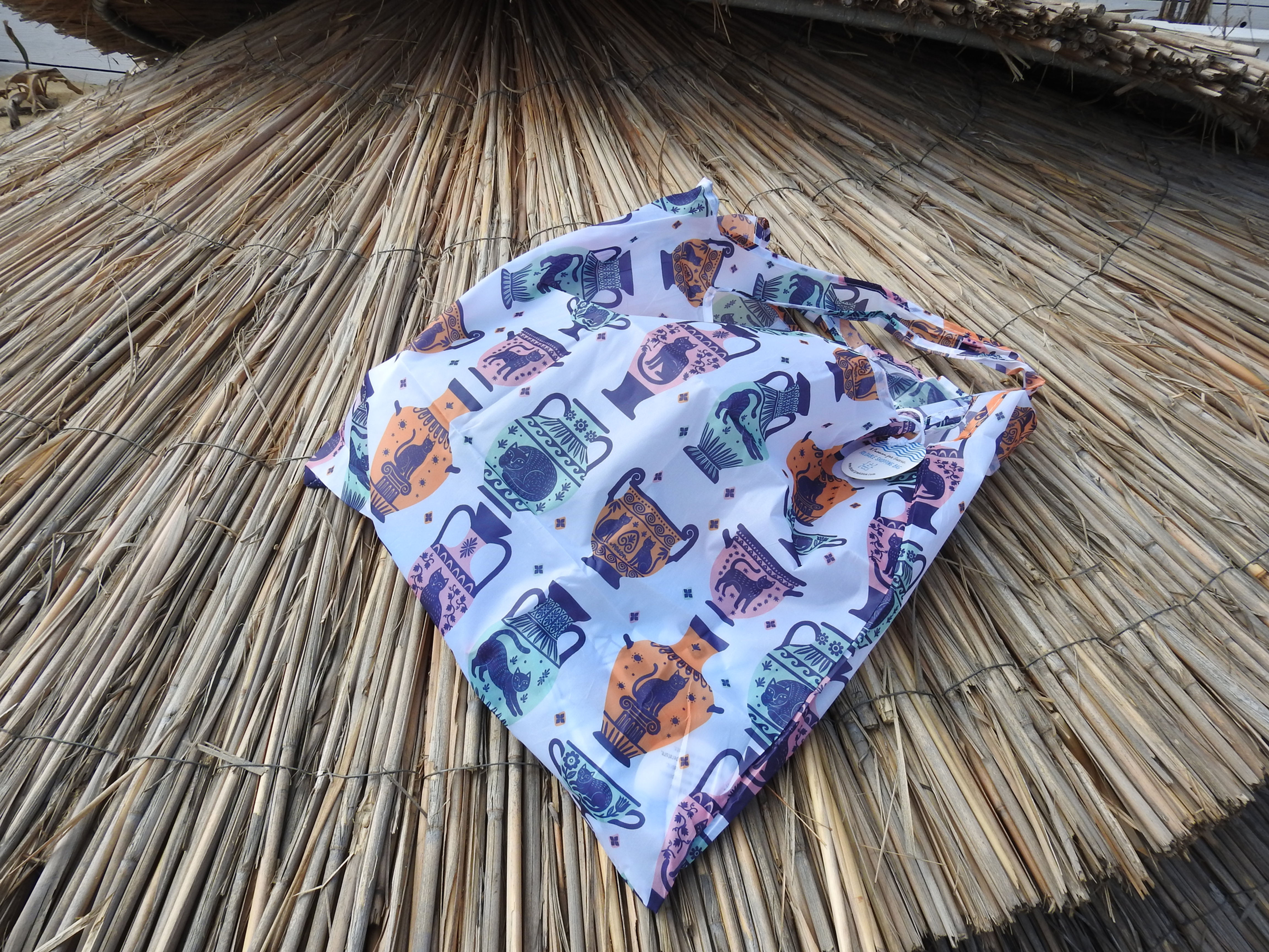 Cat Pot Twist Reusable and Foldable Bag in Pouch