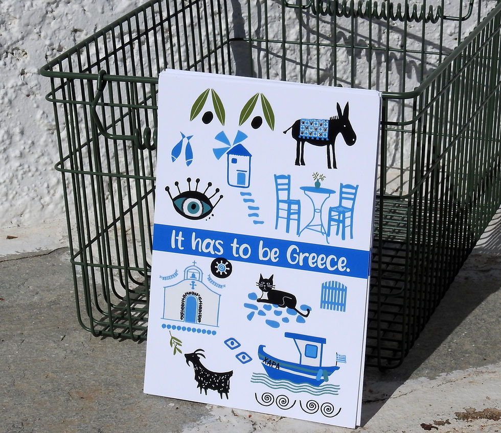 Thumbnail: XL It Has To Be Greece 3D Gloss Varnish Finish Postcard