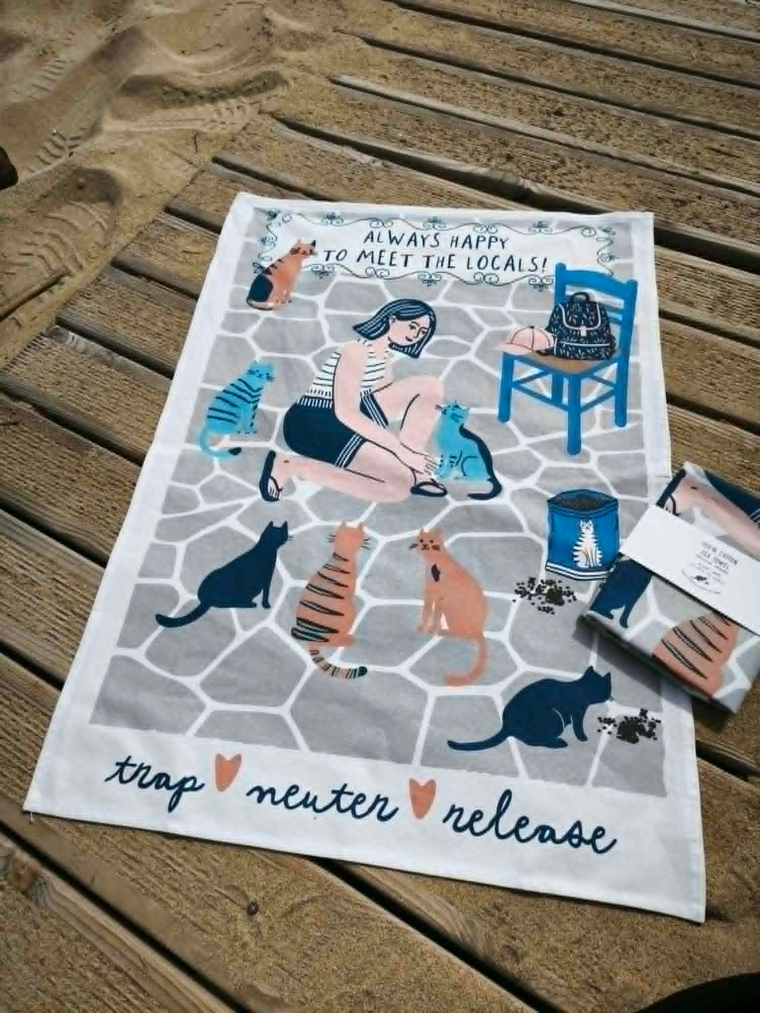 Always Happy to Meet the Locals Cotton Tea Towel