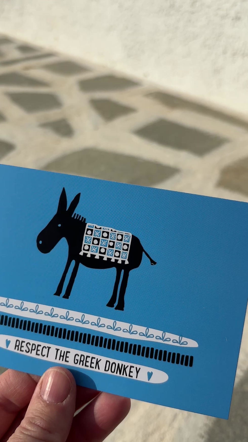 Thumbnail: Respect the Greek Donkey 3D Gloss Varnish Finish Postcard