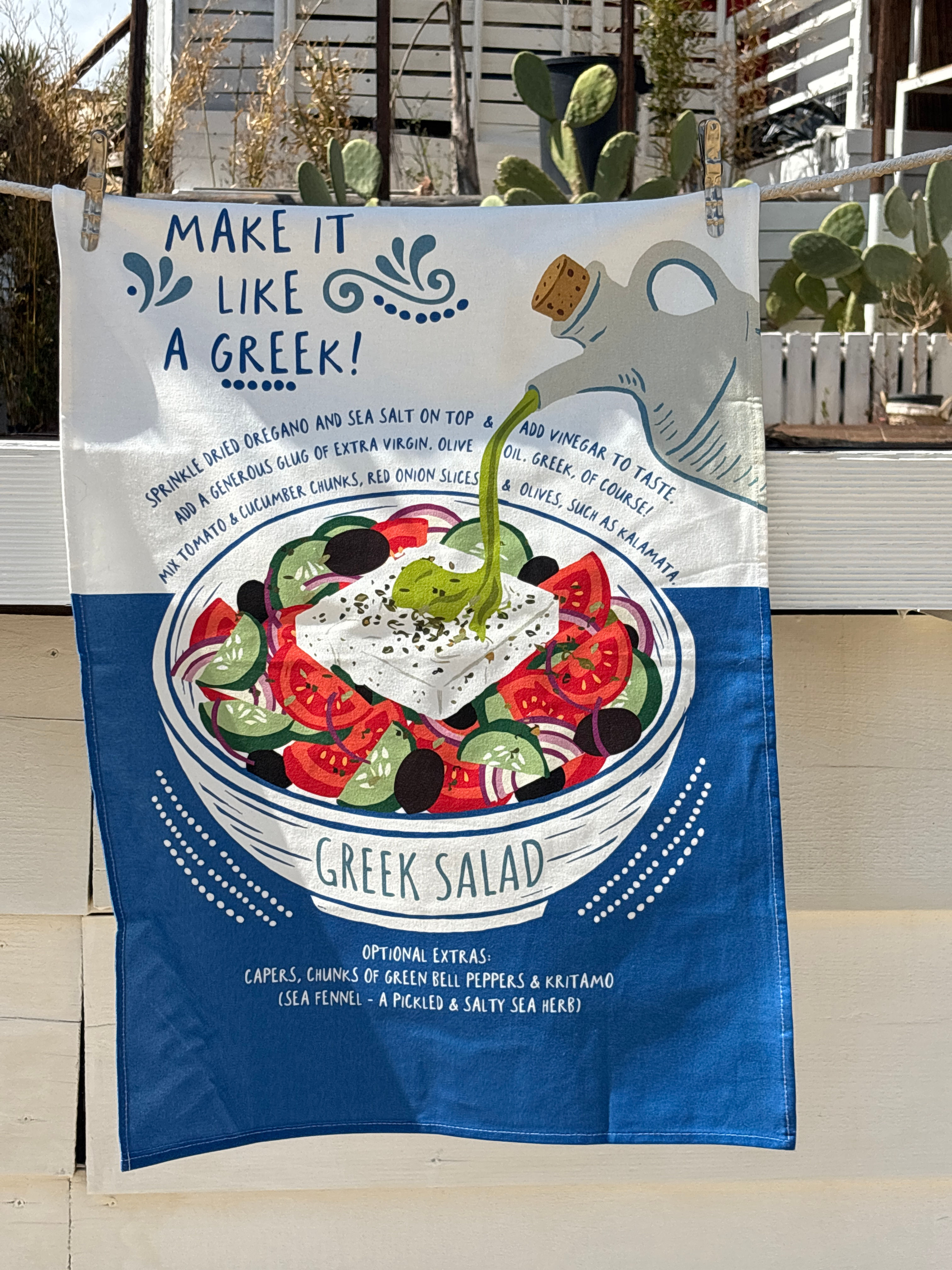 Make It Like A Greek! Cotton Tea Towel