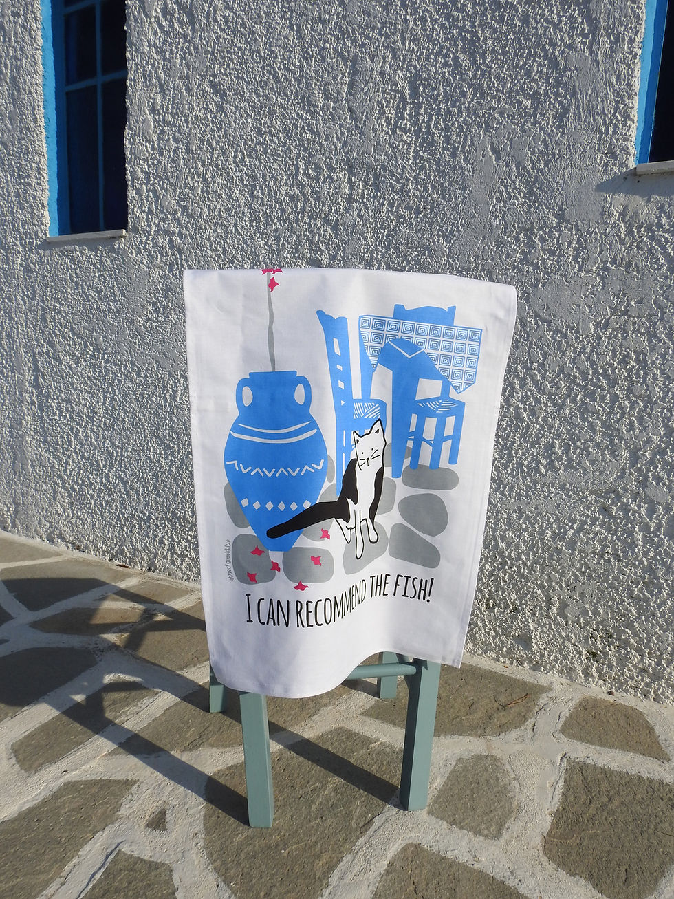 Thumbnail: Taverna Cat Cotton Tea Towel