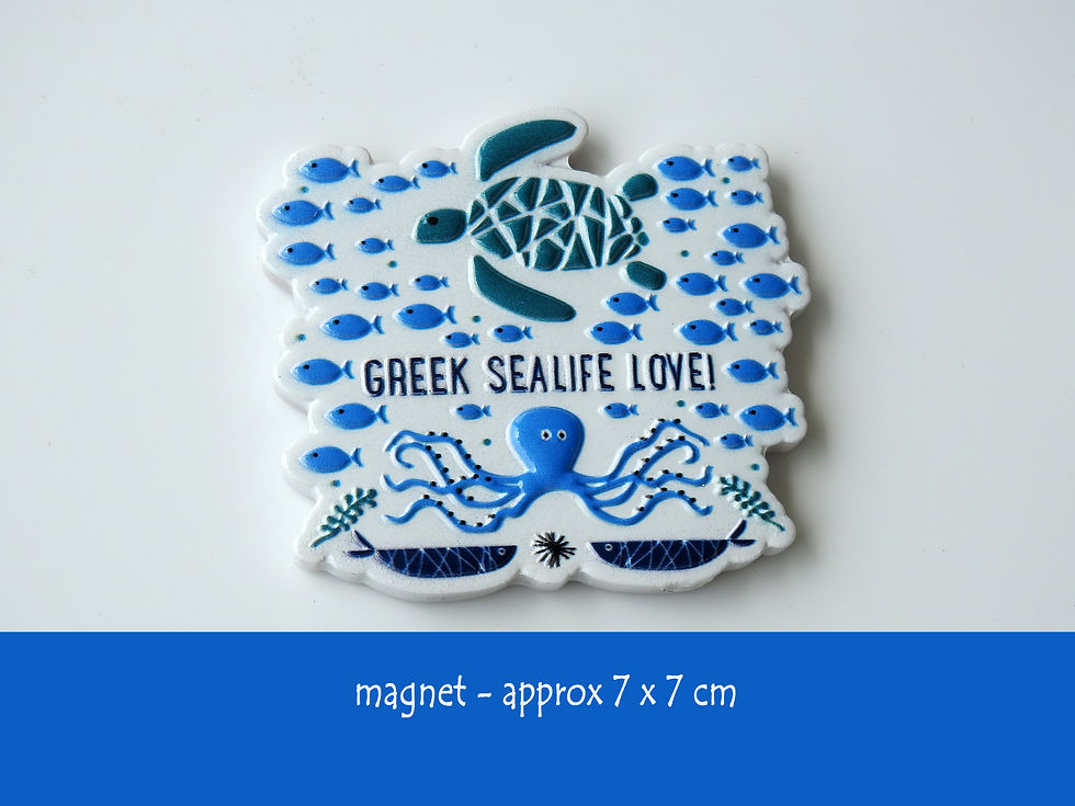 Thumbnail: Greek Sealife Love! - Raised Surface Magnet