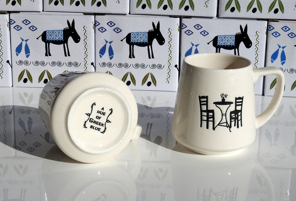 Thumbnail: Greek Table and Chairs Etched Design Cup 280ml