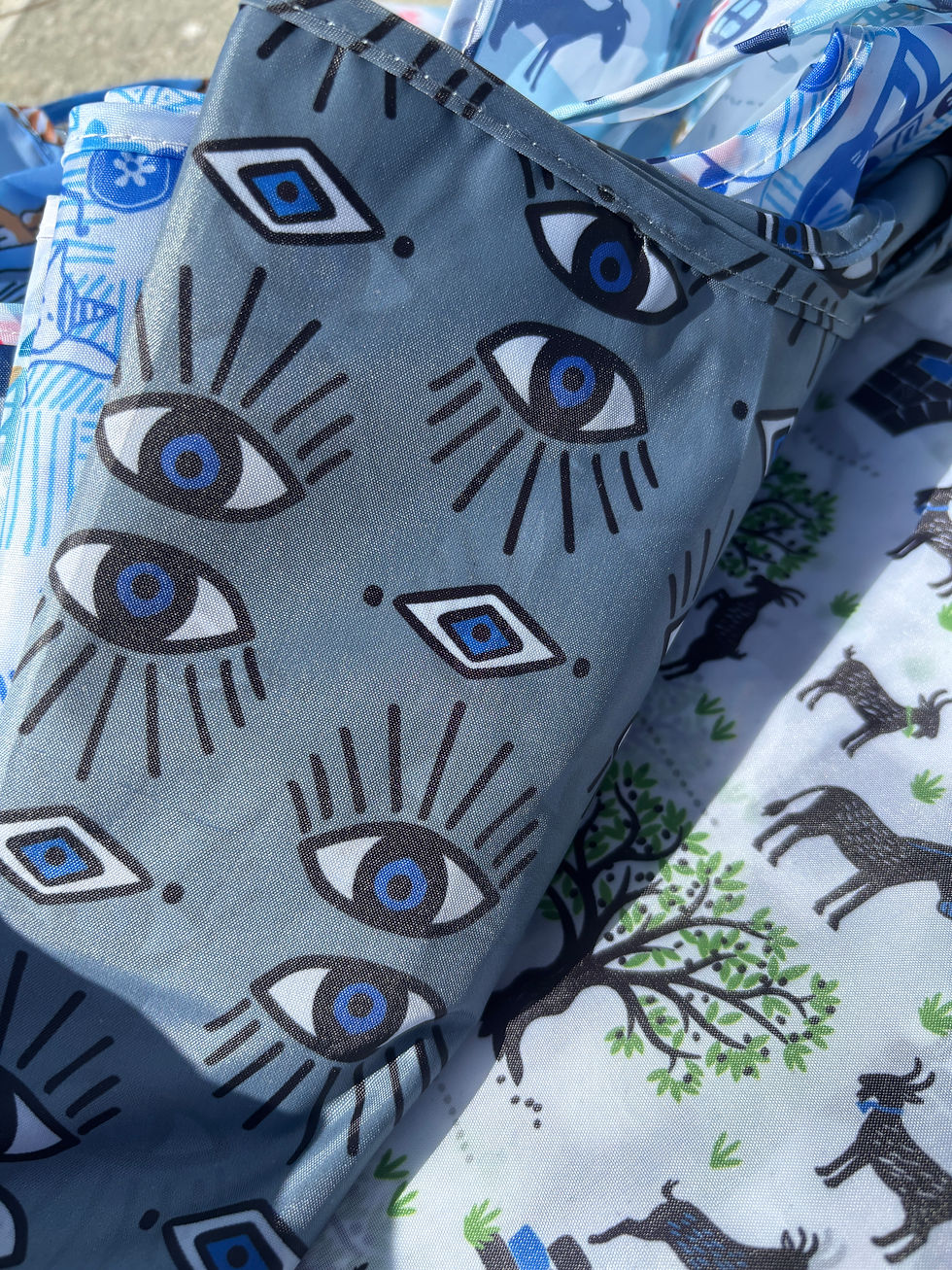 Thumbnail: Blue Eye Reusable & Foldable Bag in Pouch