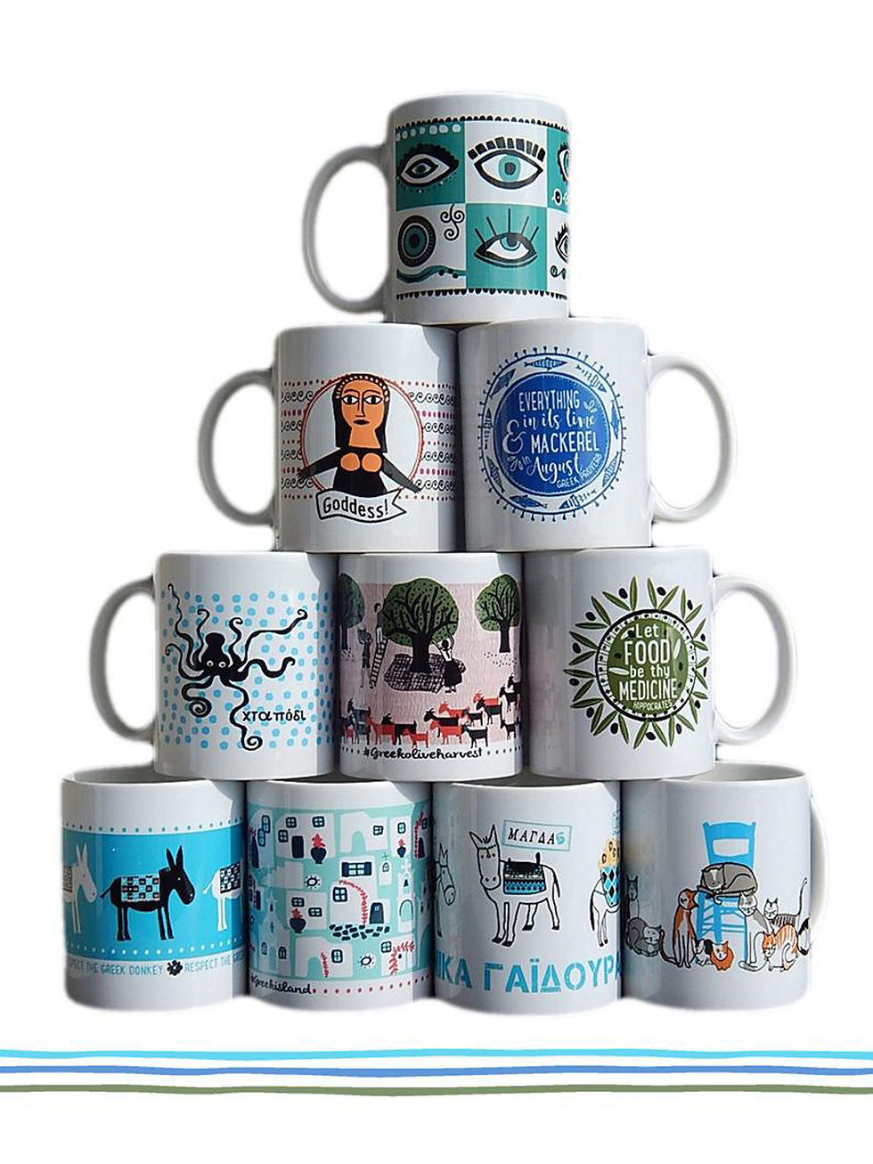 Thumbnail: Ceramic Mug Greek Fish Shop