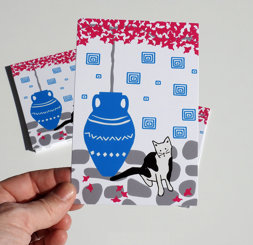 Thumbnail: Taverna Cat 3D Gloss Varnish Finish Postcard