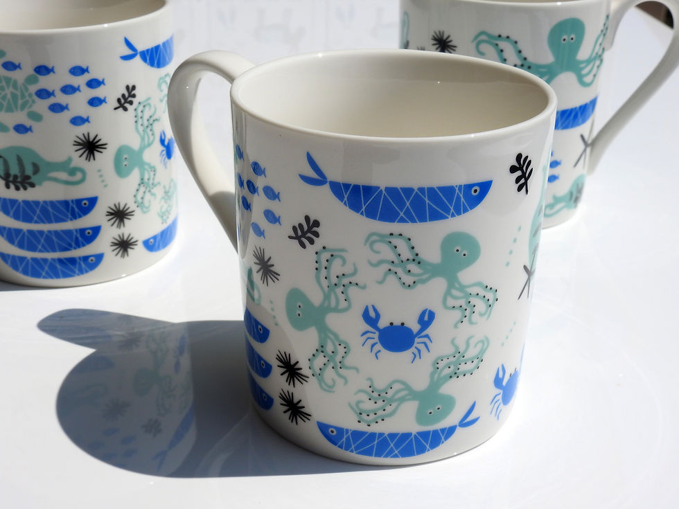 Thumbnail: Greek Sea Treasures 370ml Ceramic Cup with Gift Box