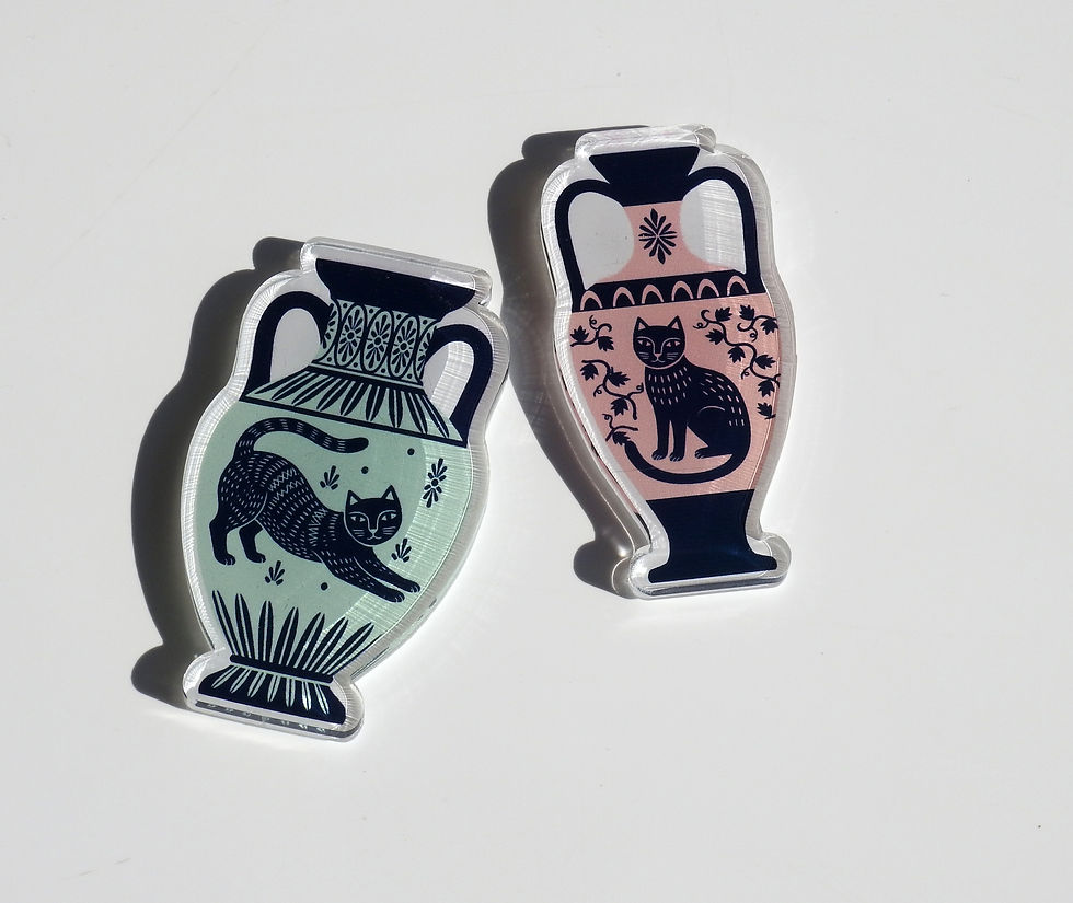Thumbnail: Green Cat Pot Twist Plexiglass Magnet
