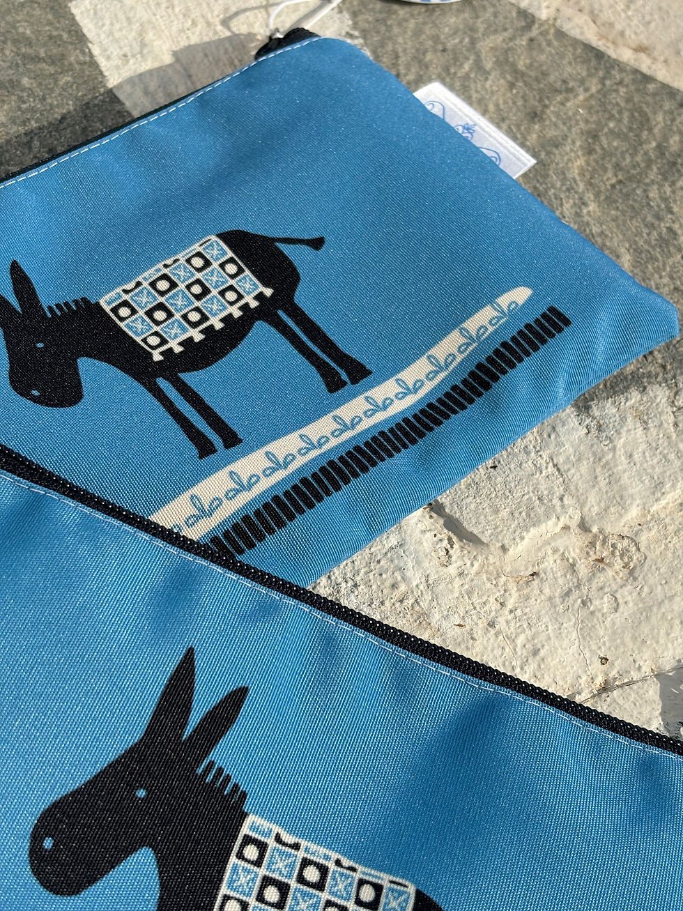 Thumbnail: Blue Donkey Rectangular Water Resistant Zipper Pouches. Set of 3.
