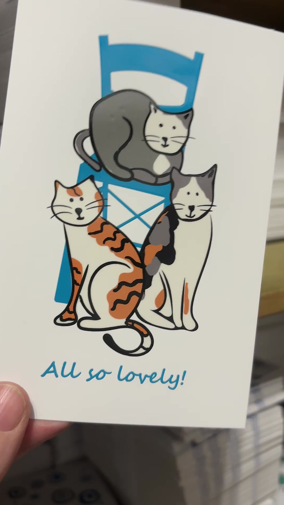 Thumbnail: All So Lovely - Greek Cats - 3D Gloss Varnish Finish Postcard
