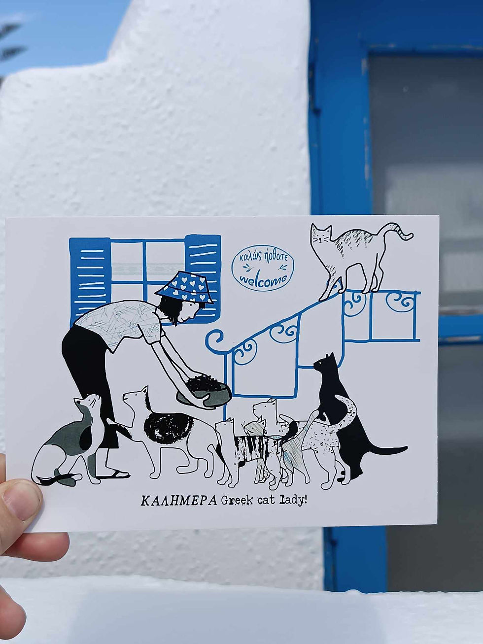 Thumbnail: For the Love of Greek Cats - Folder with 10 Large Postcards