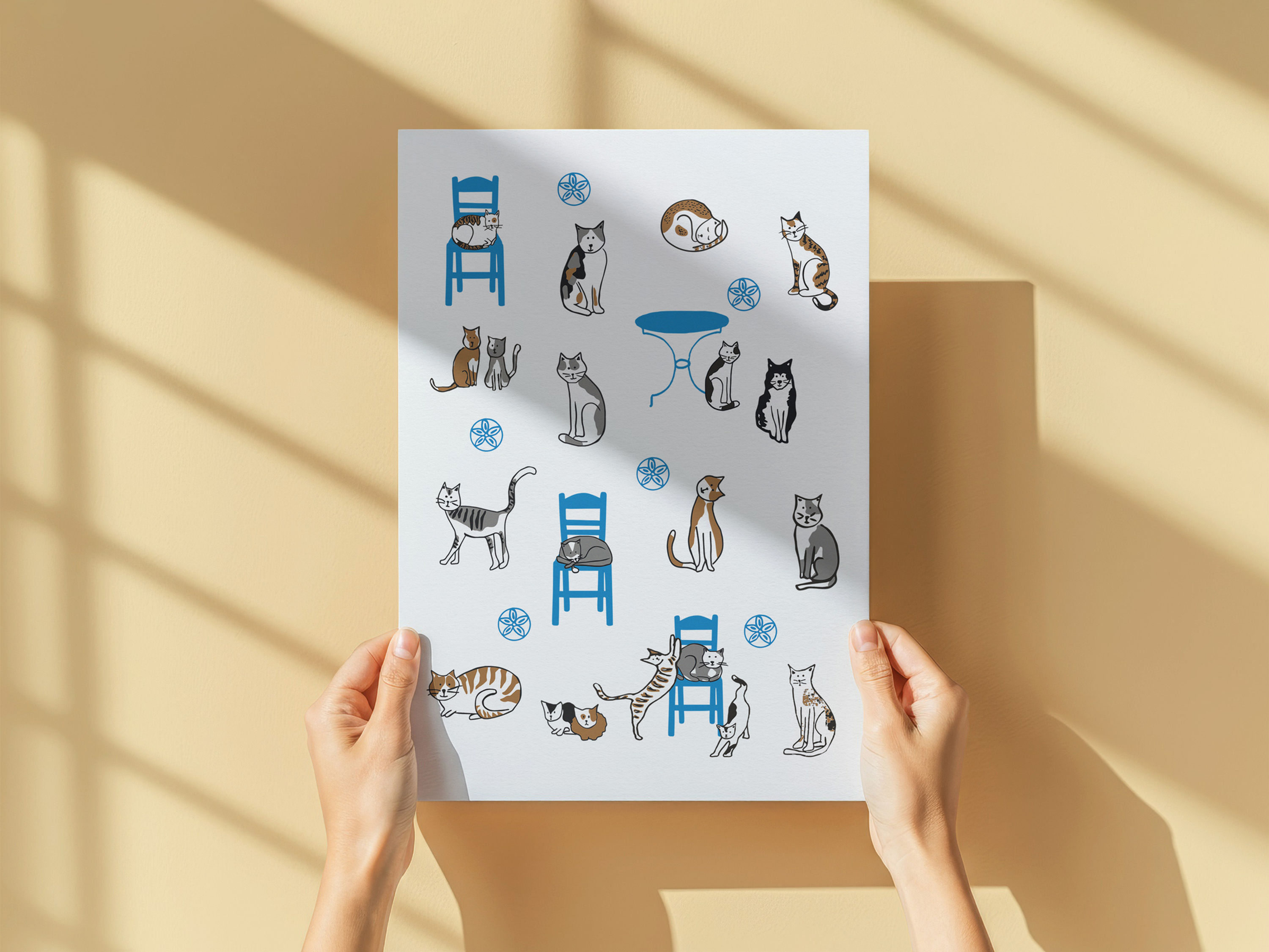 A3 Art Print GREEK CATS