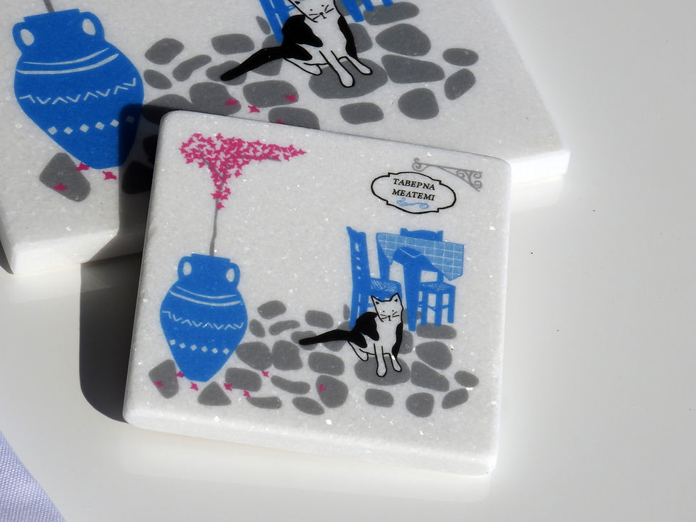 Thumbnail: Taverna Cat Marble Coaster