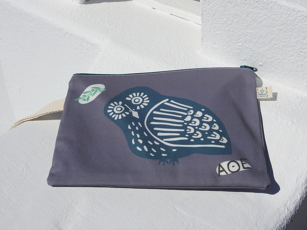 Thumbnail: Greek Owl XL Wet Bag with PUL Lining