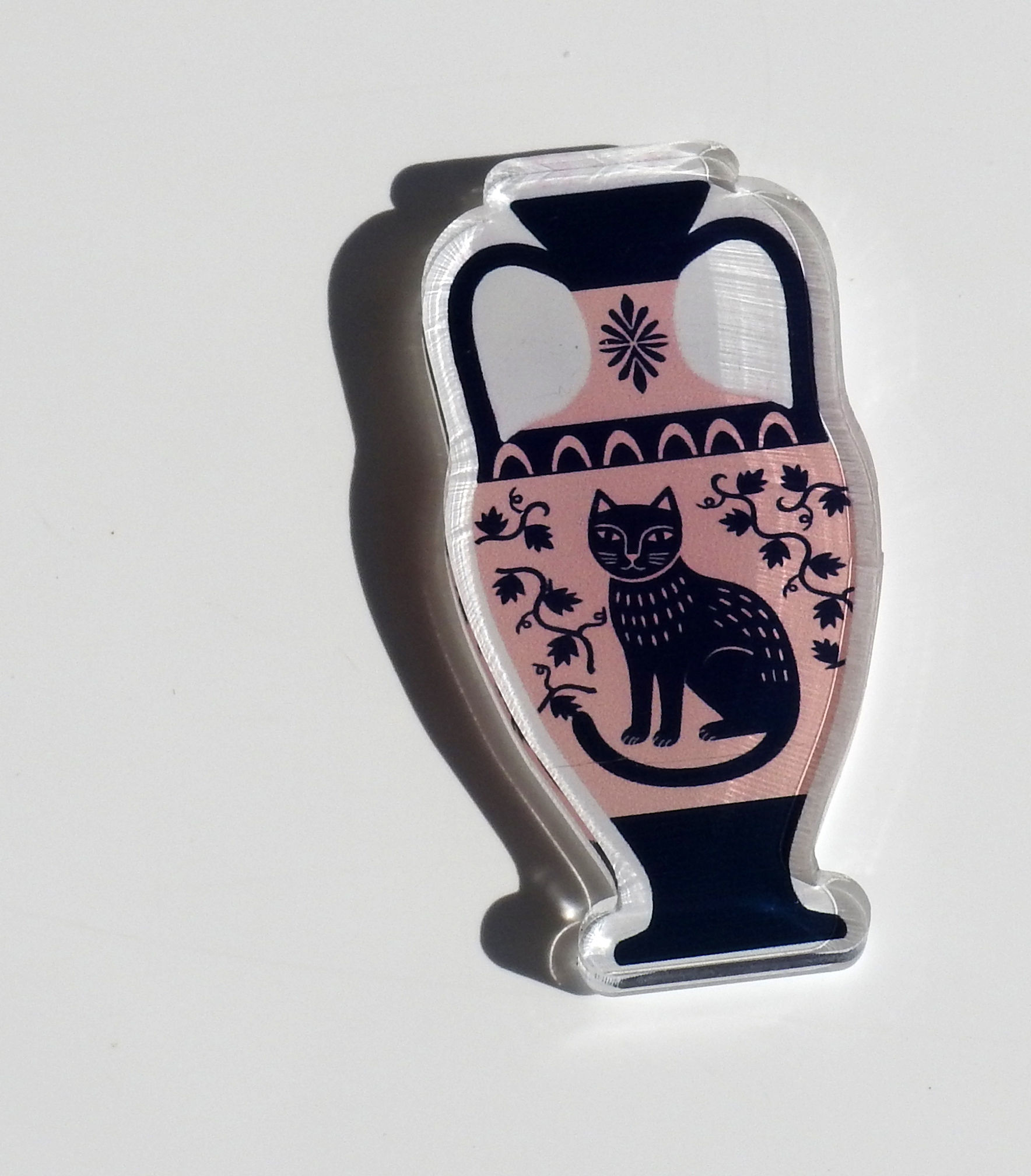 Pink Cat Pot Twist Plexiglass Magnet