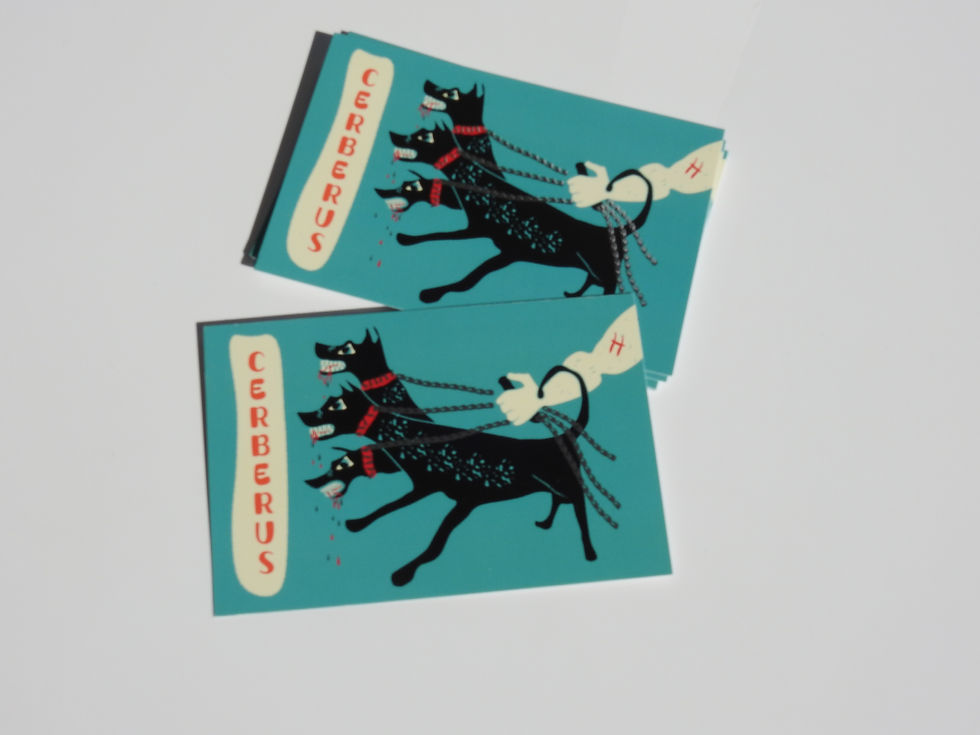 Thumbnail: Cerberus Silver Finish Postcard