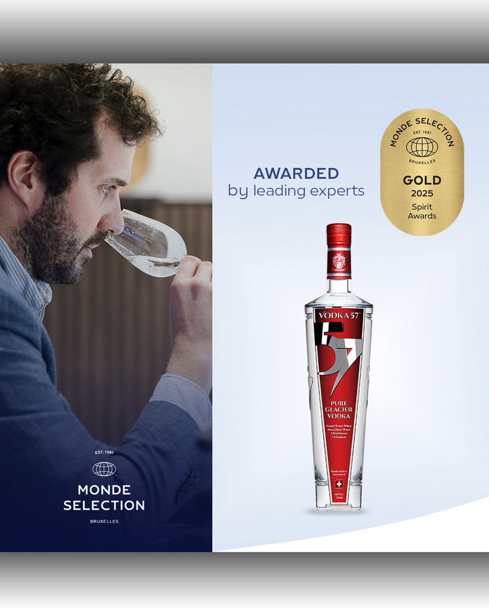 VODKA57 wins Gold Medal at the Monde Selection Quality Awards
