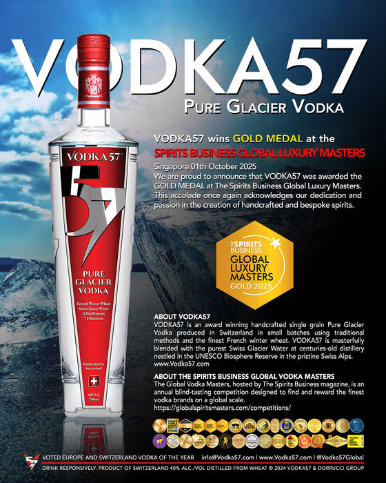 VODKA57 Wins Gold Medal at the Global Luxury Masters