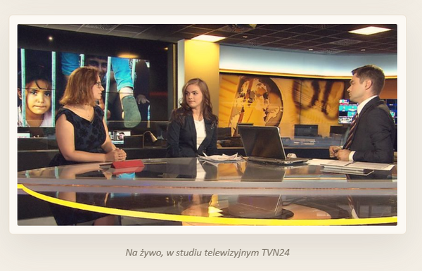 Kasia w studiu TVN