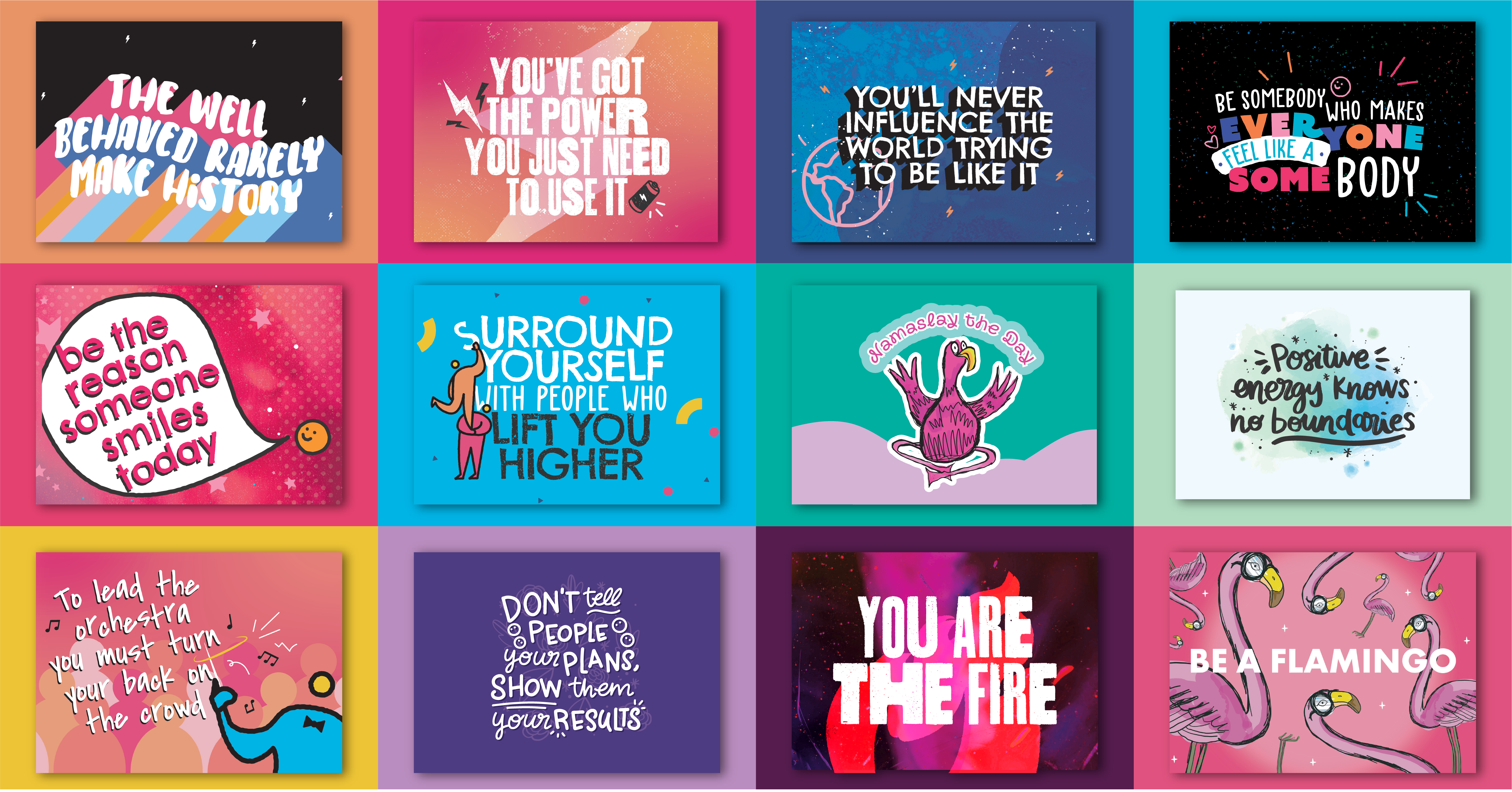 12-Pack Motivational Postcards – Bold, Quirky & Inspiring