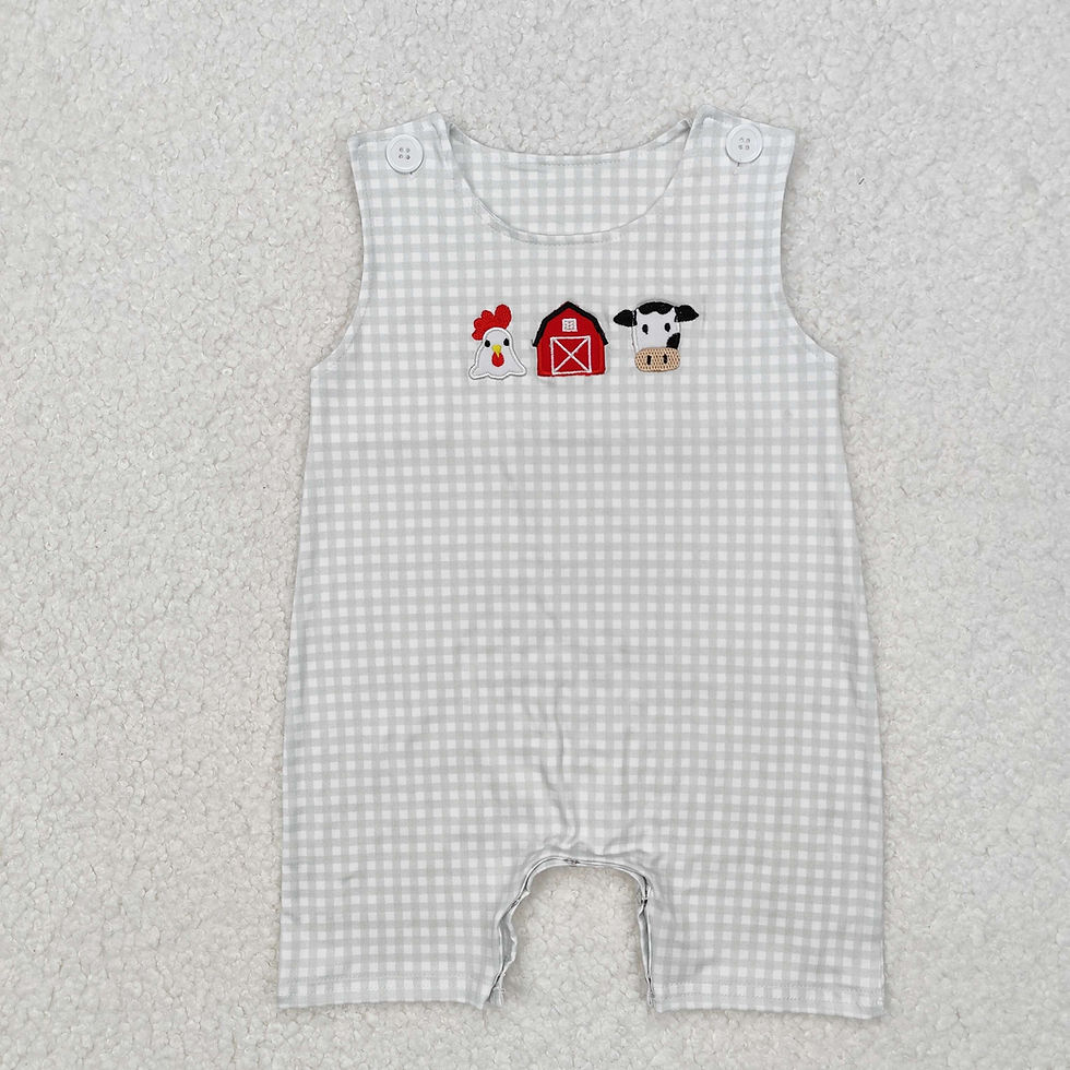 Thumbnail: New rts baby girls summer romper wholesale boutique embroidery bow puppy pink pl