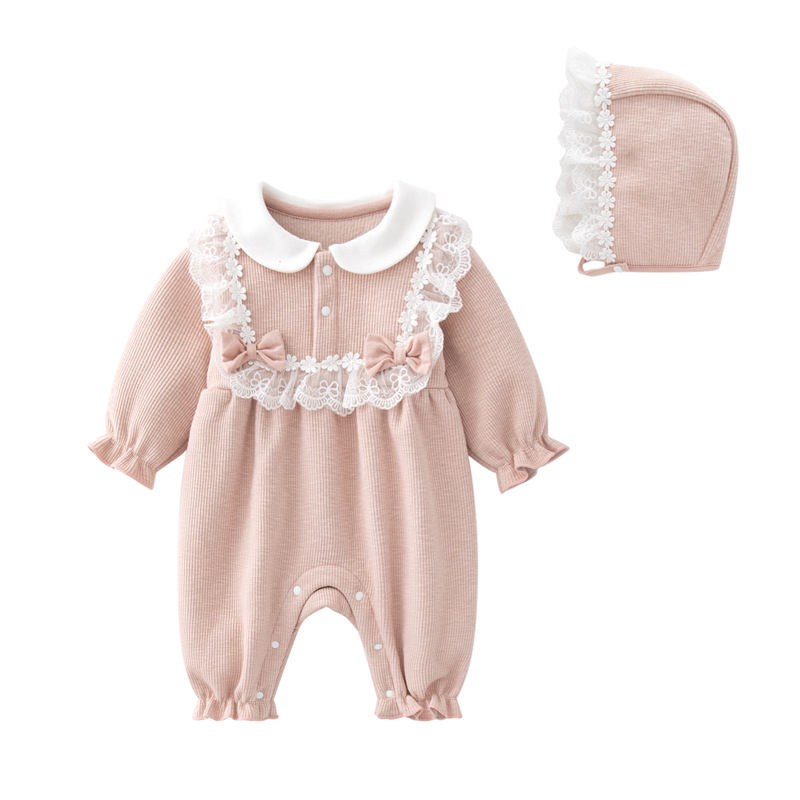 Thumbnail: Autumn Winter Newborn Baby Girls Clothes Thicken Fleece Warm Rabbit Jumpsuit Set