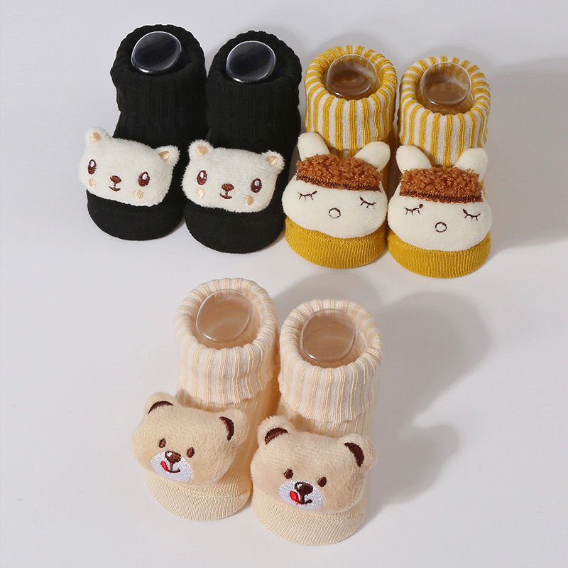 Thumbnail: 0-6M New Cute Baby Socks Cotton Newborn Sock Autumn Spring Cartoon 3D Elastic St