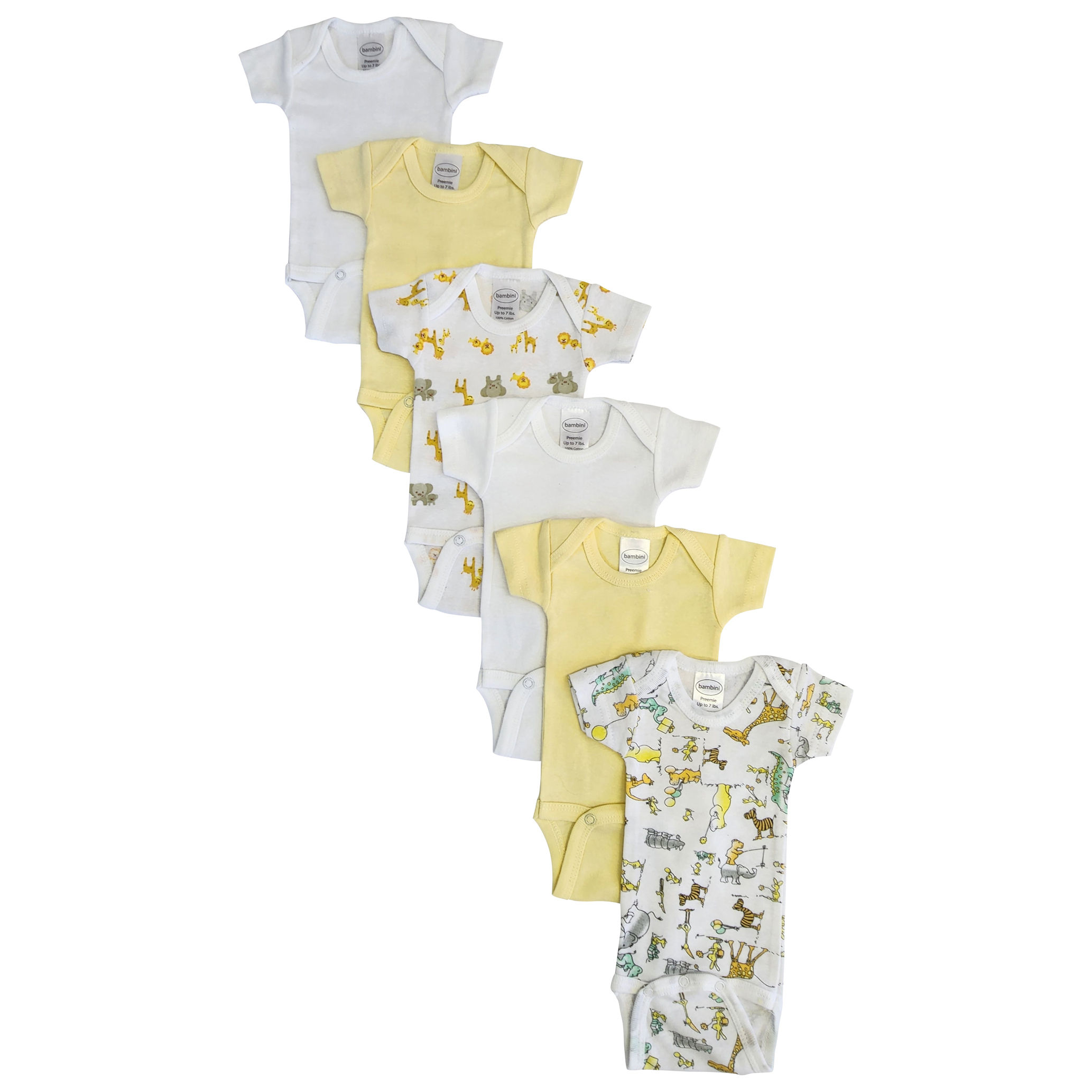 UD_Baby Boy, Baby Girl, Unisex Short Sleeve Onezies Variety (pack Of 6) Nc_0236