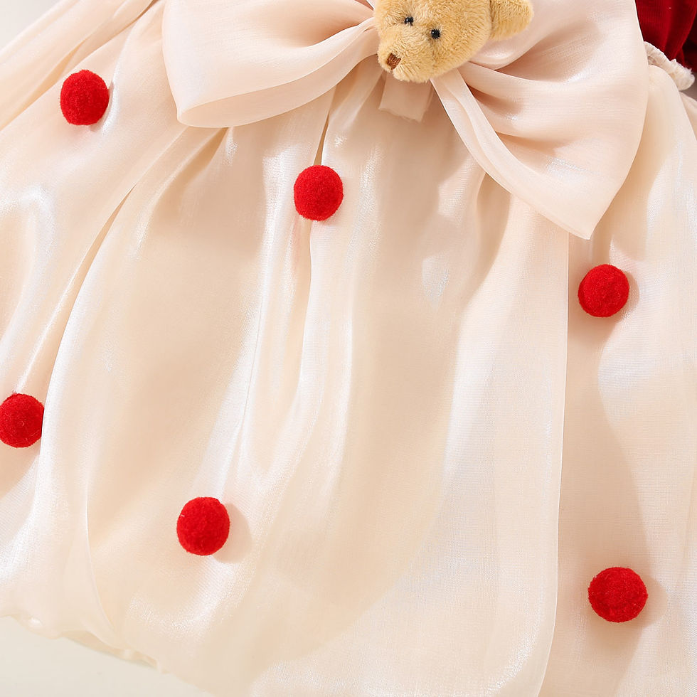 Thumbnail: Kids Clothes Baby Girl Red Dress Summer Newborn Girl Cute Bear Red Princess Dres