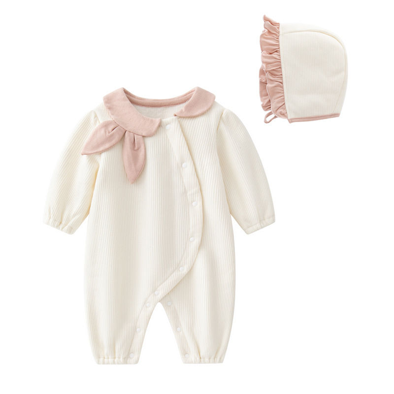 Thumbnail: Autumn Winter Newborn Baby Girls Clothes Thicken Fleece Warm Rabbit Jumpsuit Set