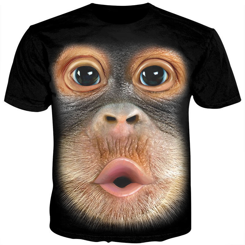 Thumbnail: Men's 3D T-shirt Funny Print Chest Muscle Hair Fashion Short Sleeve Summer Funny