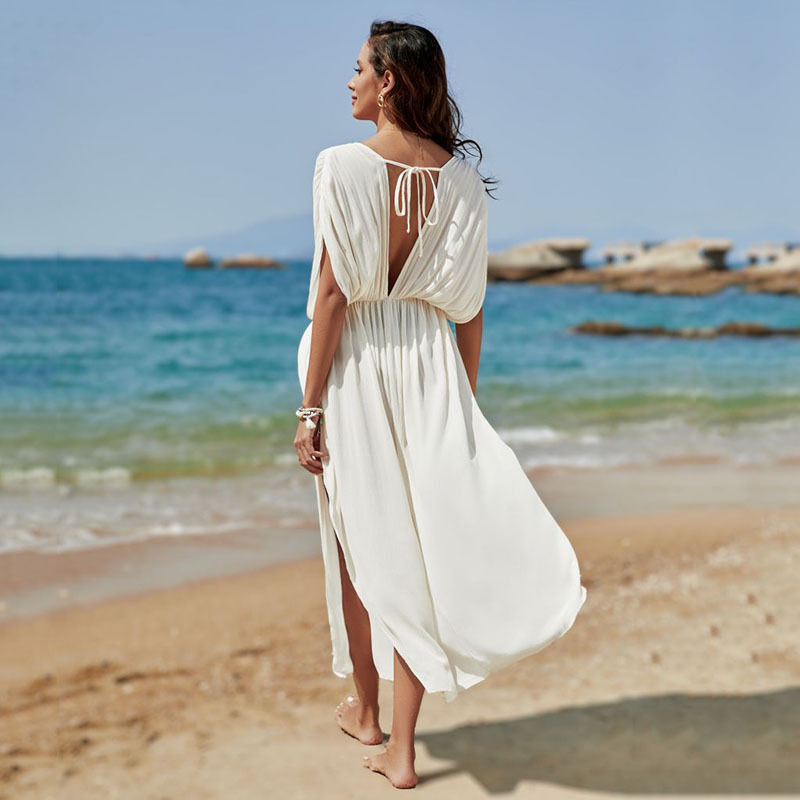 Thumbnail: Para Praia Cotton  Bikini Cover Ups Beachwear Quick Drying Beach Dress Robe Femm