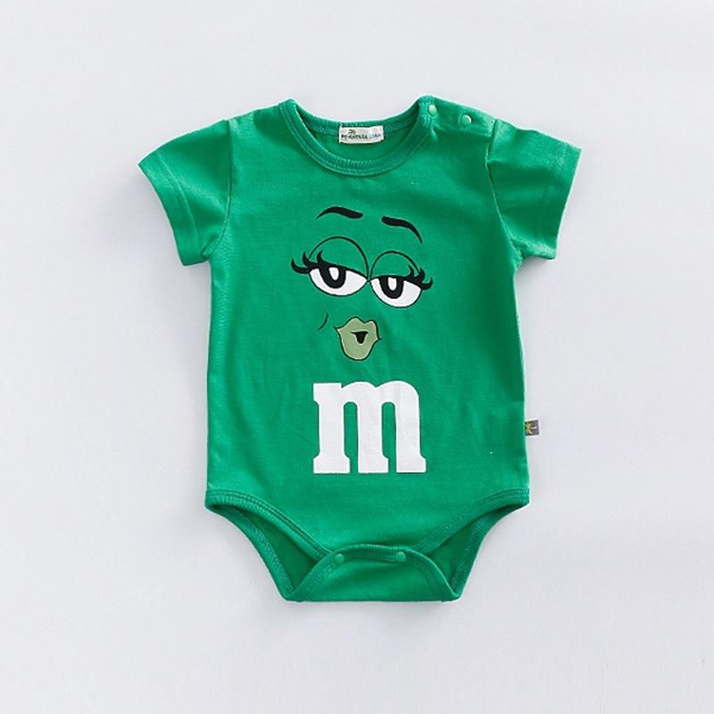 Thumbnail: Cute Short Sleeve Rompers Newborn Clothing Solid Color Bodysuit Baby Boys Girls