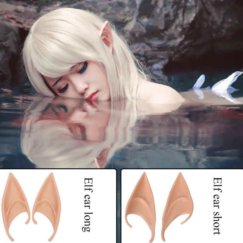 Thumbnail: Mysterious Angel Elf Ears Latex Ears for Fairy Cosplay Costume Accessories Hallo