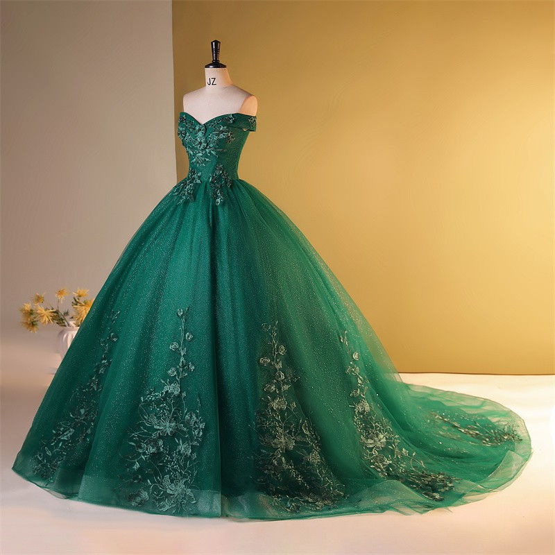 Thumbnail: 2024 Vestidos Sweet Flower 15 Quinceanera Dresses Party Dress With Train Real Ph